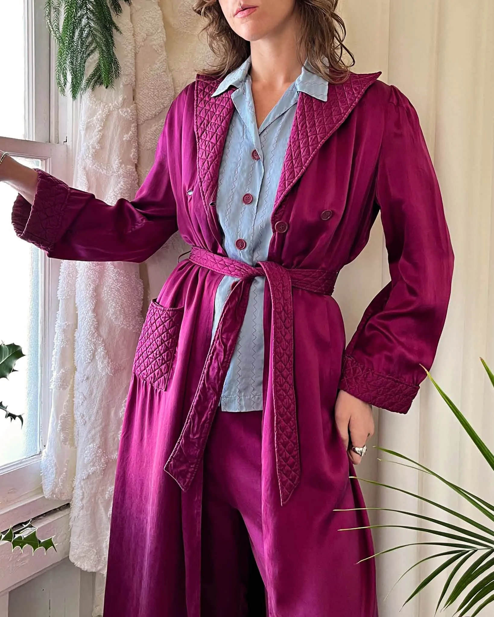 40s 4pc Satin Lounge Set | L