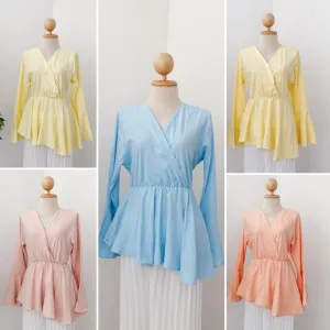 Asymmetrical Wrap plain Tops - Stylish 2.0