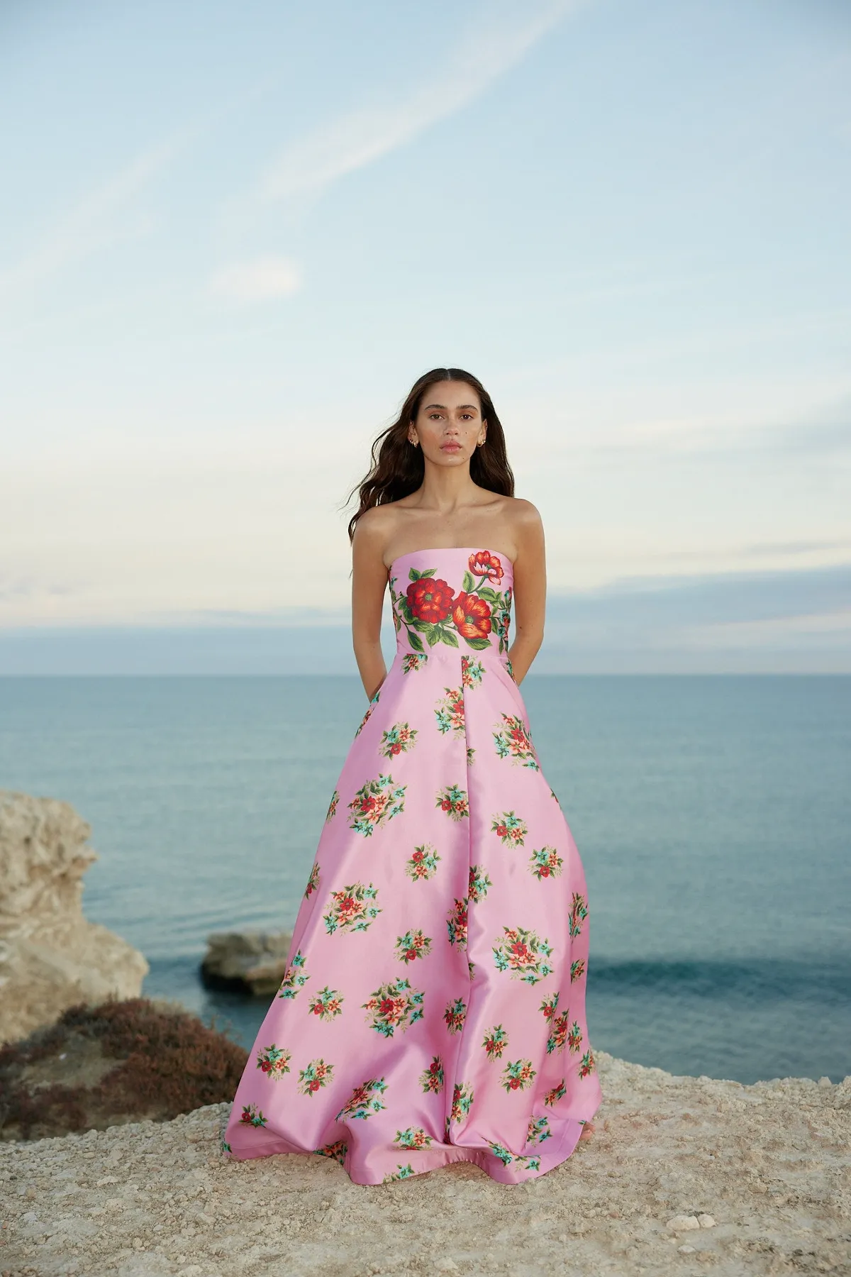 Audrey Dress in Salmon Bouquet