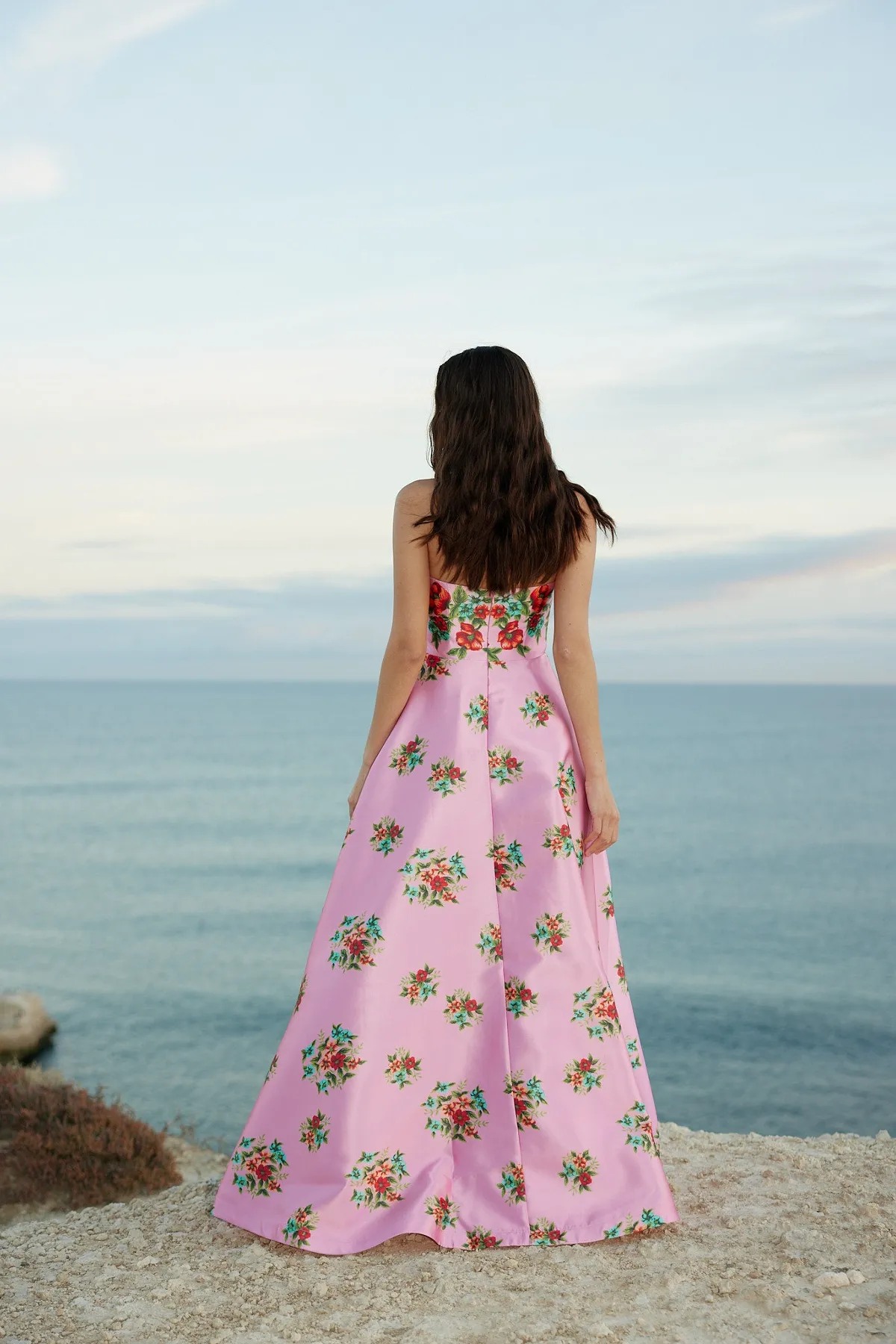 Audrey Dress in Salmon Bouquet