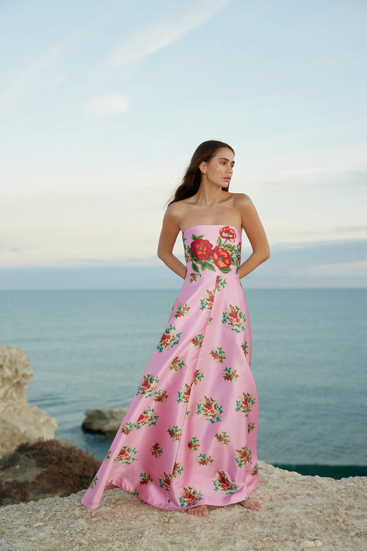 Audrey Dress in Salmon Bouquet