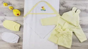 Bambini Hooded Towel, Bath Mittens and Robe