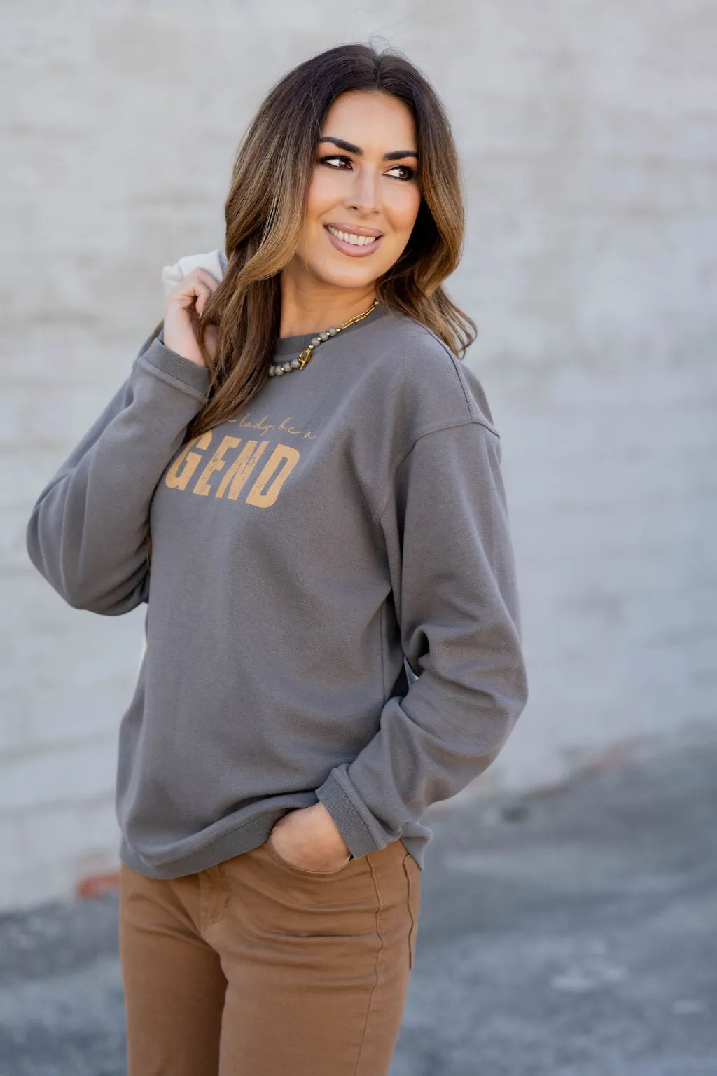 Be A Legend Ribbed Graphic Crewneck