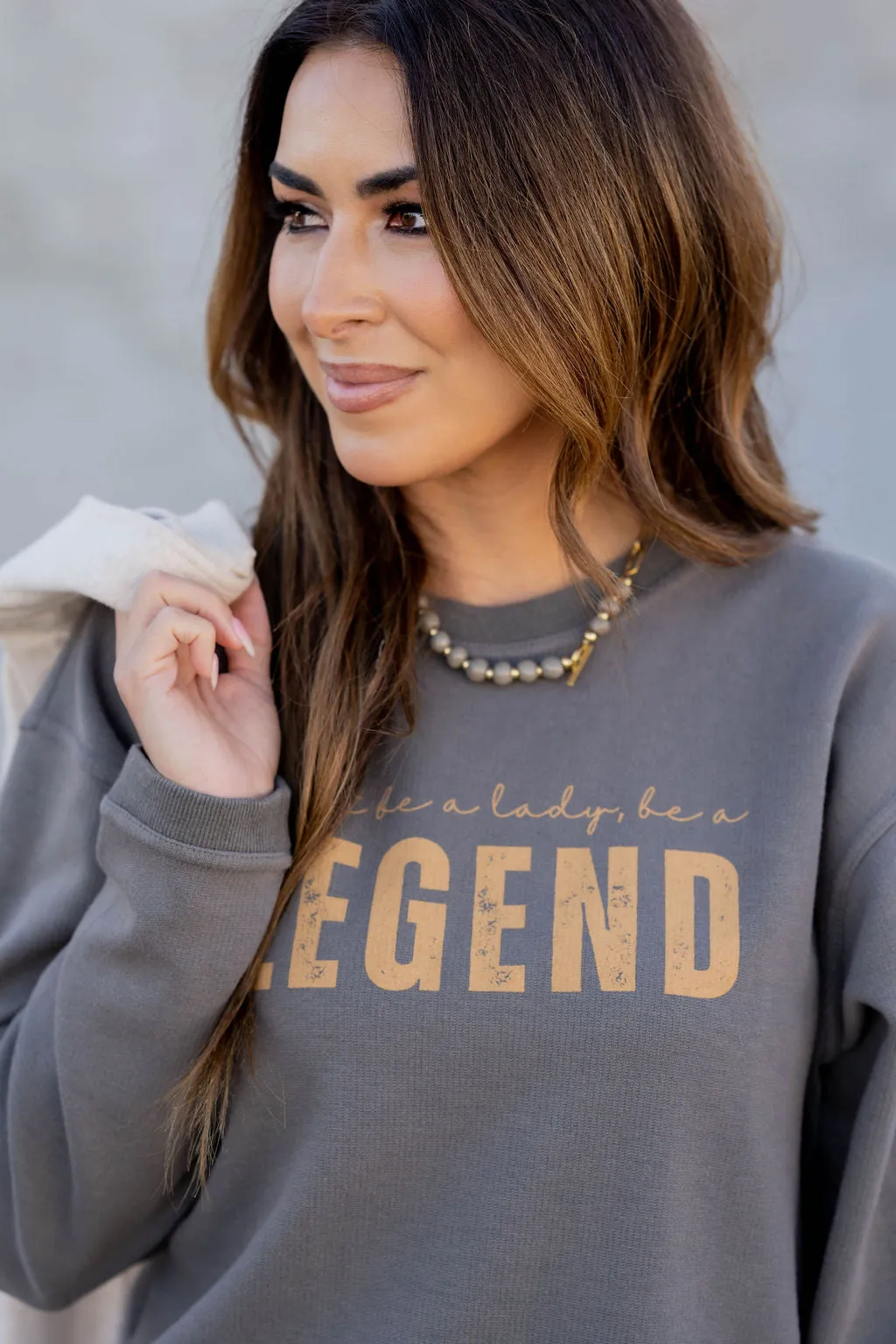 Be A Legend Ribbed Graphic Crewneck