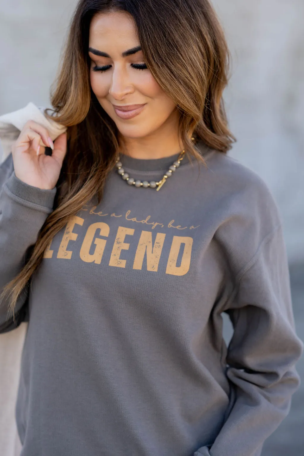 Be A Legend Ribbed Graphic Crewneck