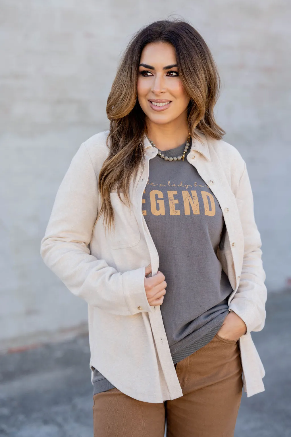 Be A Legend Ribbed Graphic Crewneck