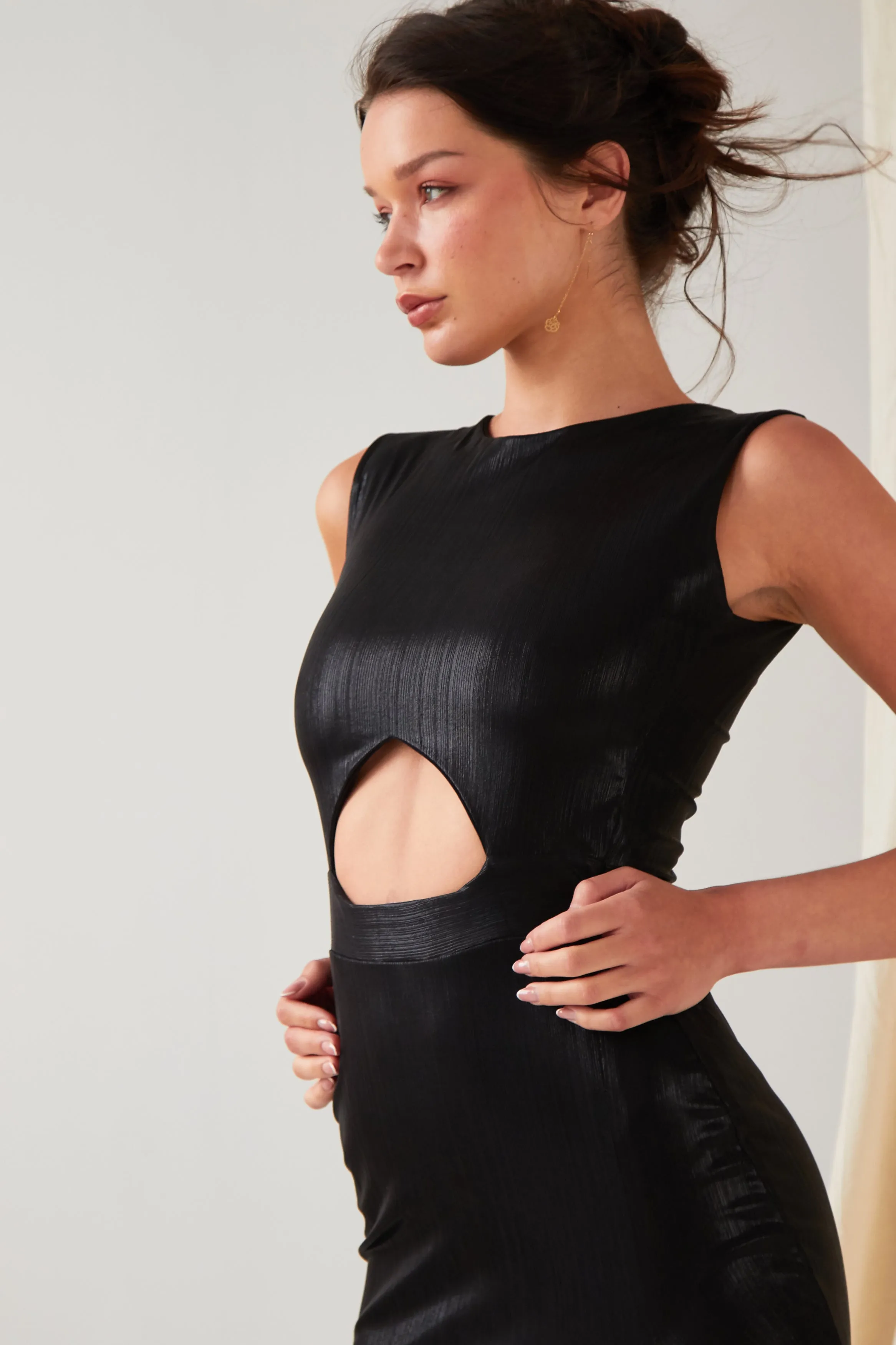 Black Cut Out Maxi Dress
