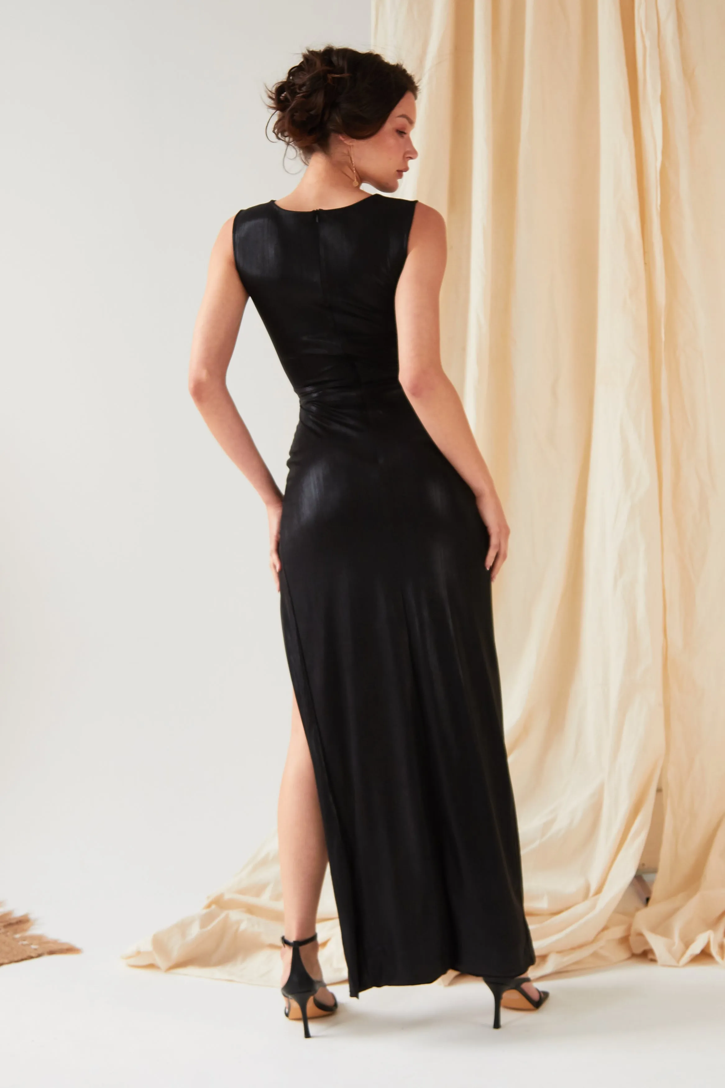 Black Cut Out Maxi Dress