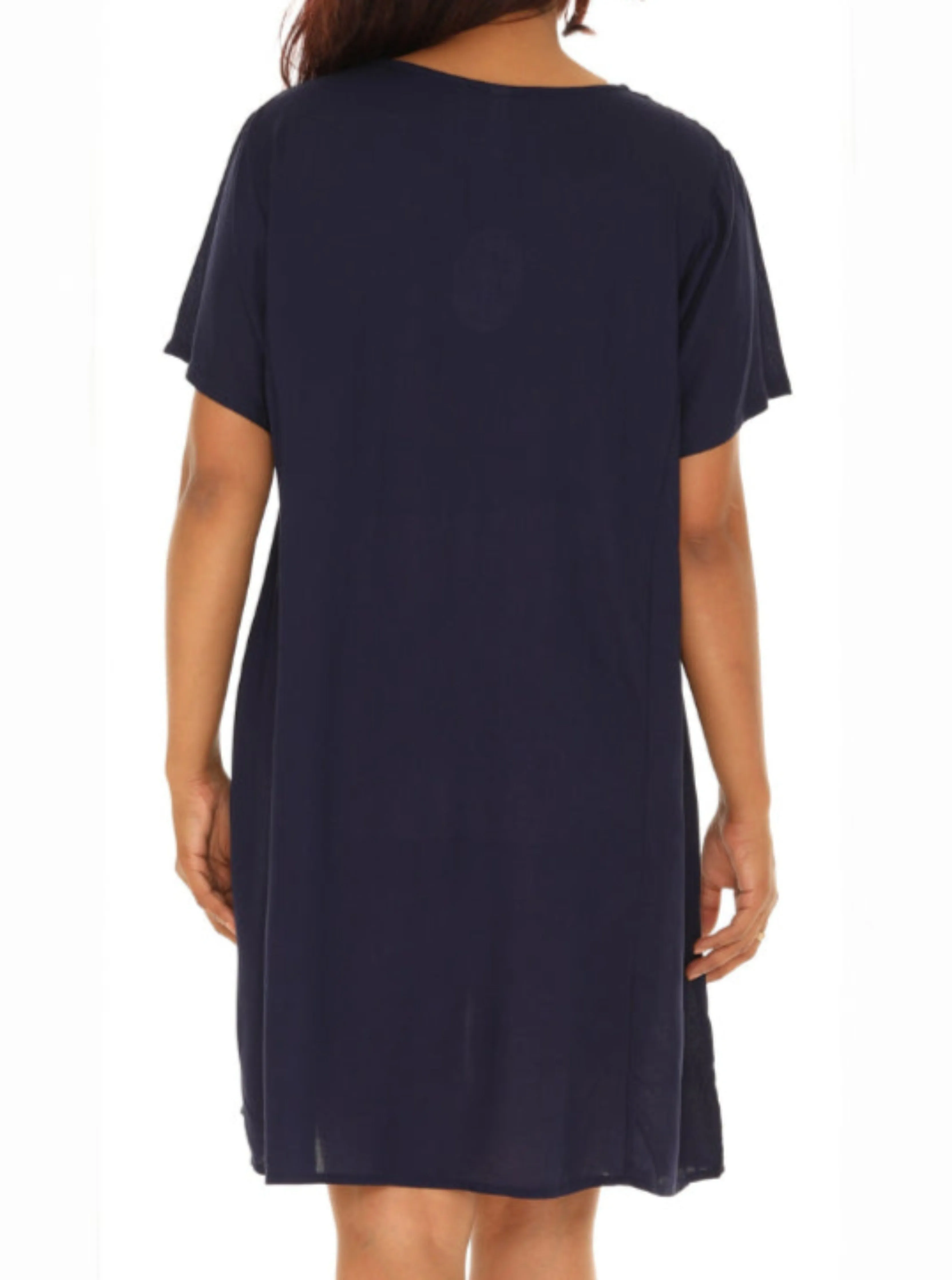 Blue embroidery cotton dress