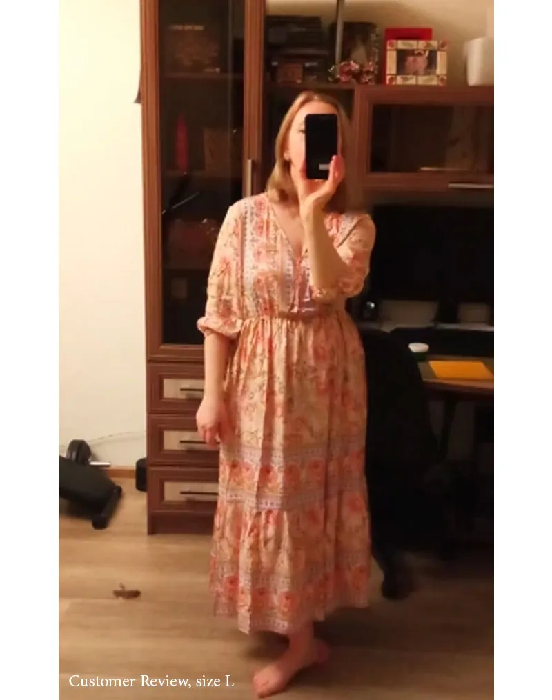 Boho Maxi Dress, Sundress, Lily-Rose in Blue
