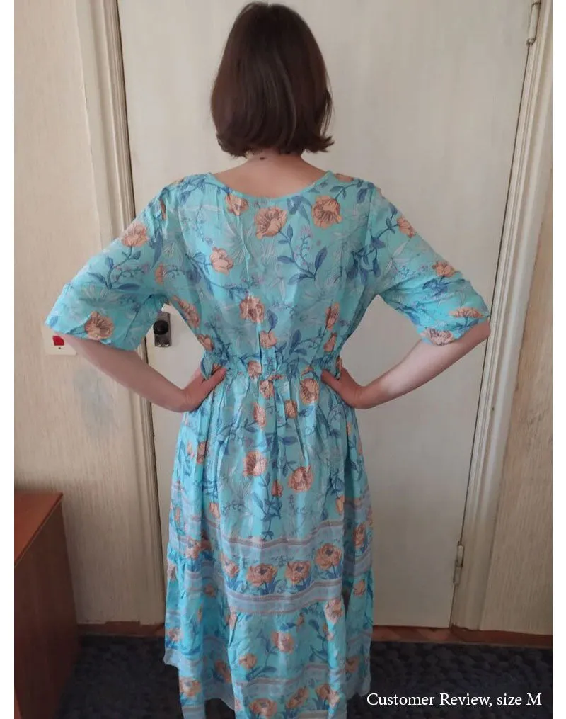 Boho Maxi Dress, Sundress, Lily-Rose in Blue