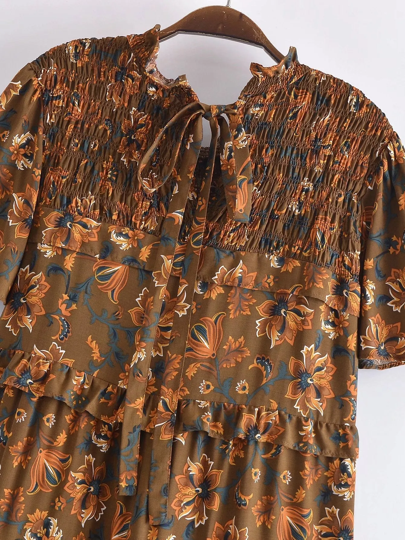 Boho Midi Dress, Smock Sundress, Bartley