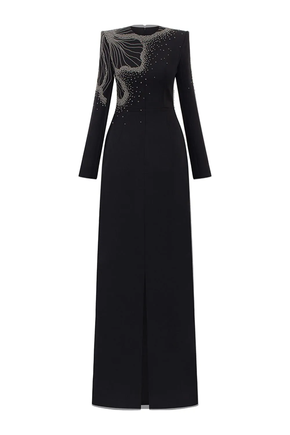 Callahan Sheath Square Neck Velvet Satin Floor Length Dress