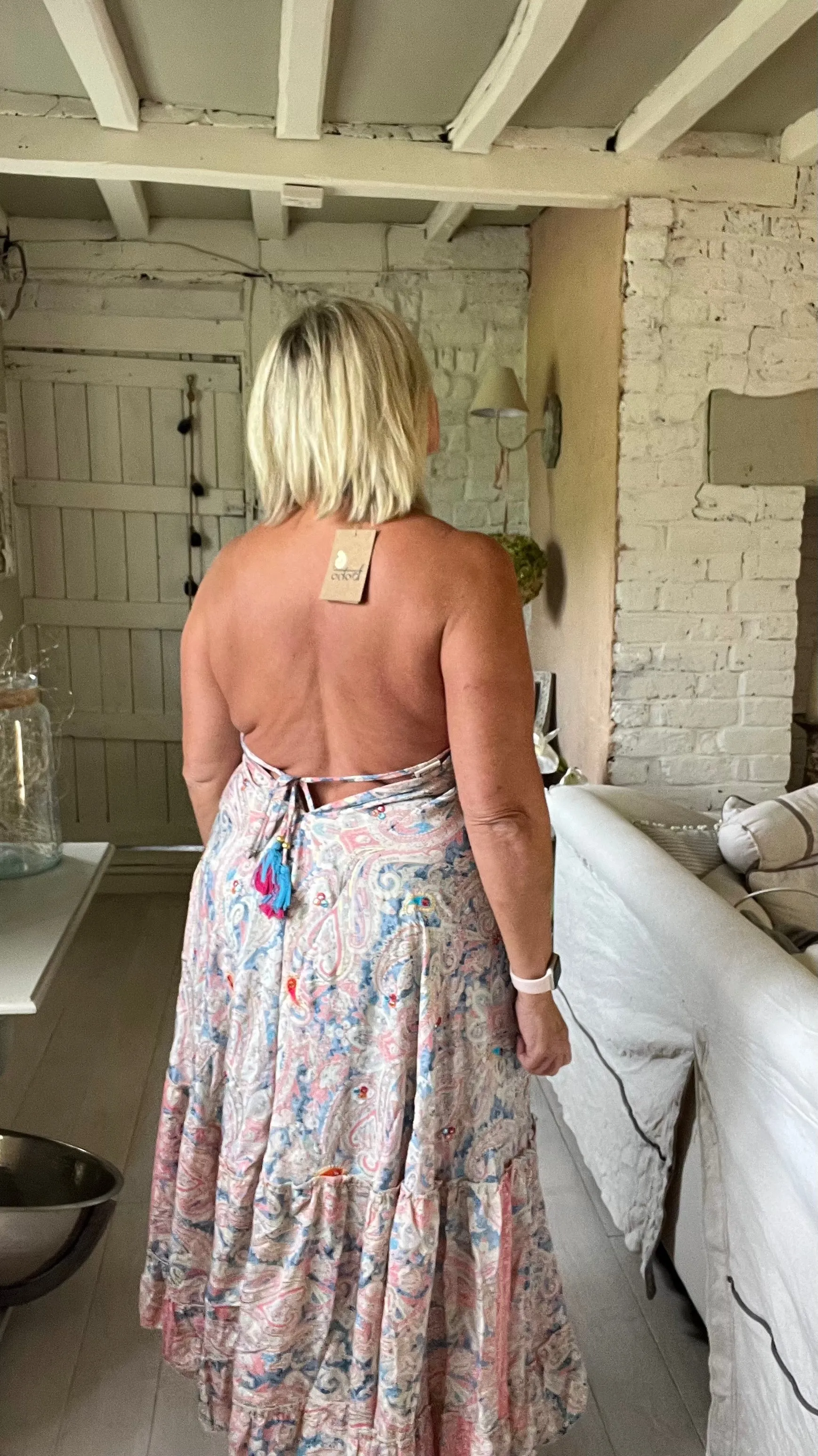 Capri backless sundress in Blue