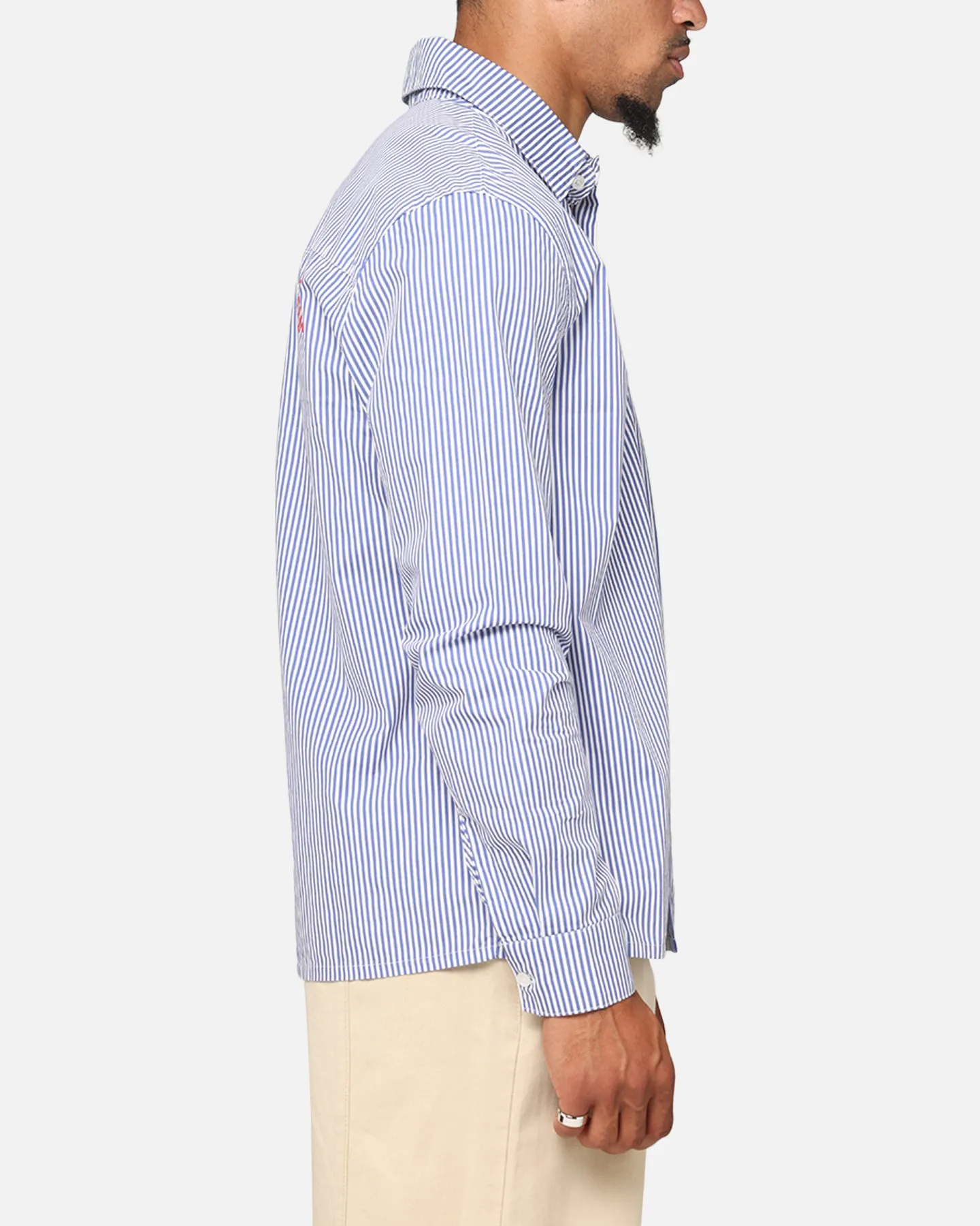 Carre Dice Club Long Sleeve Button Up Shirt Pinstripe
