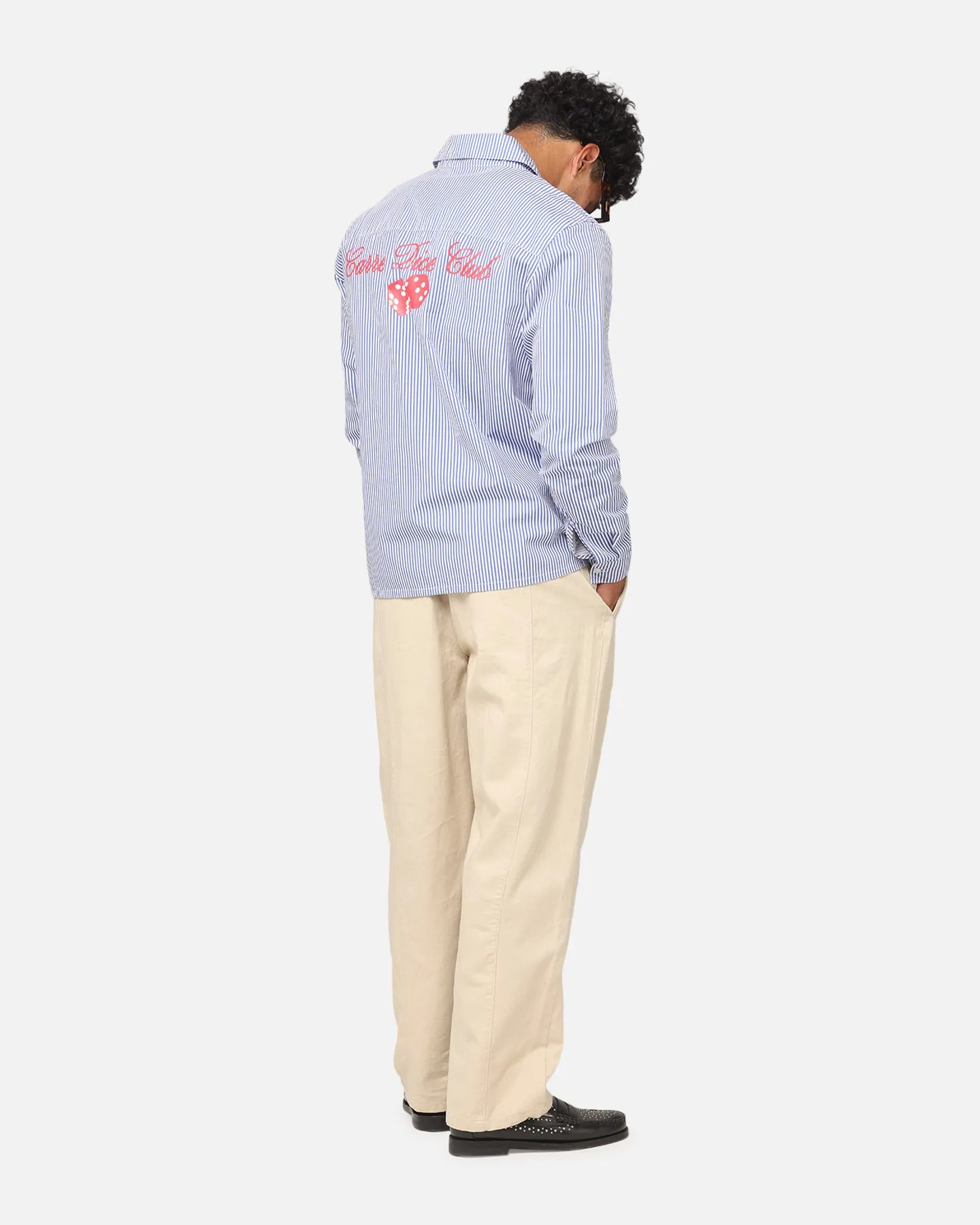 Carre Dice Club Long Sleeve Button Up Shirt Pinstripe