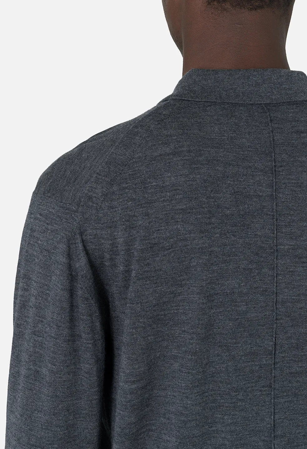 Cashmere Wool Blend Polo / Charcoal