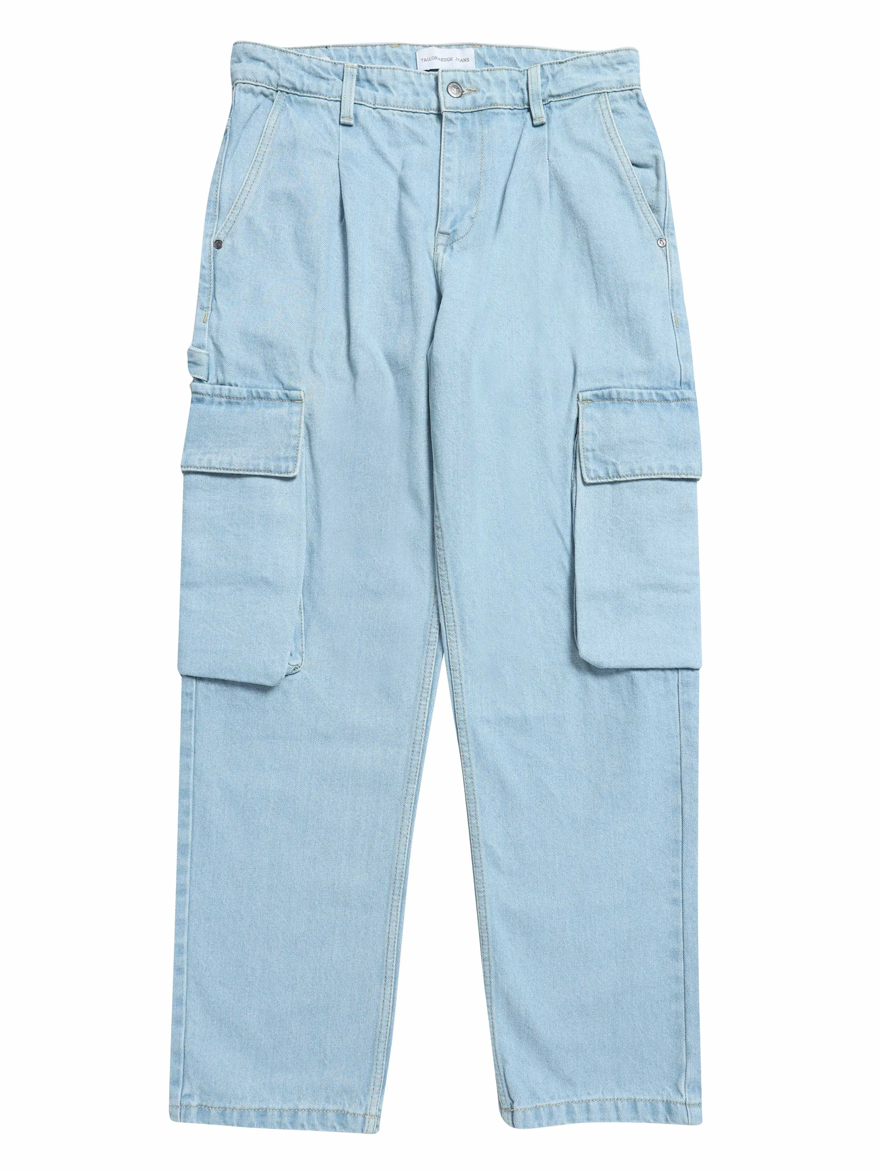 Classic Relaxed Light Blue Denim Cargo