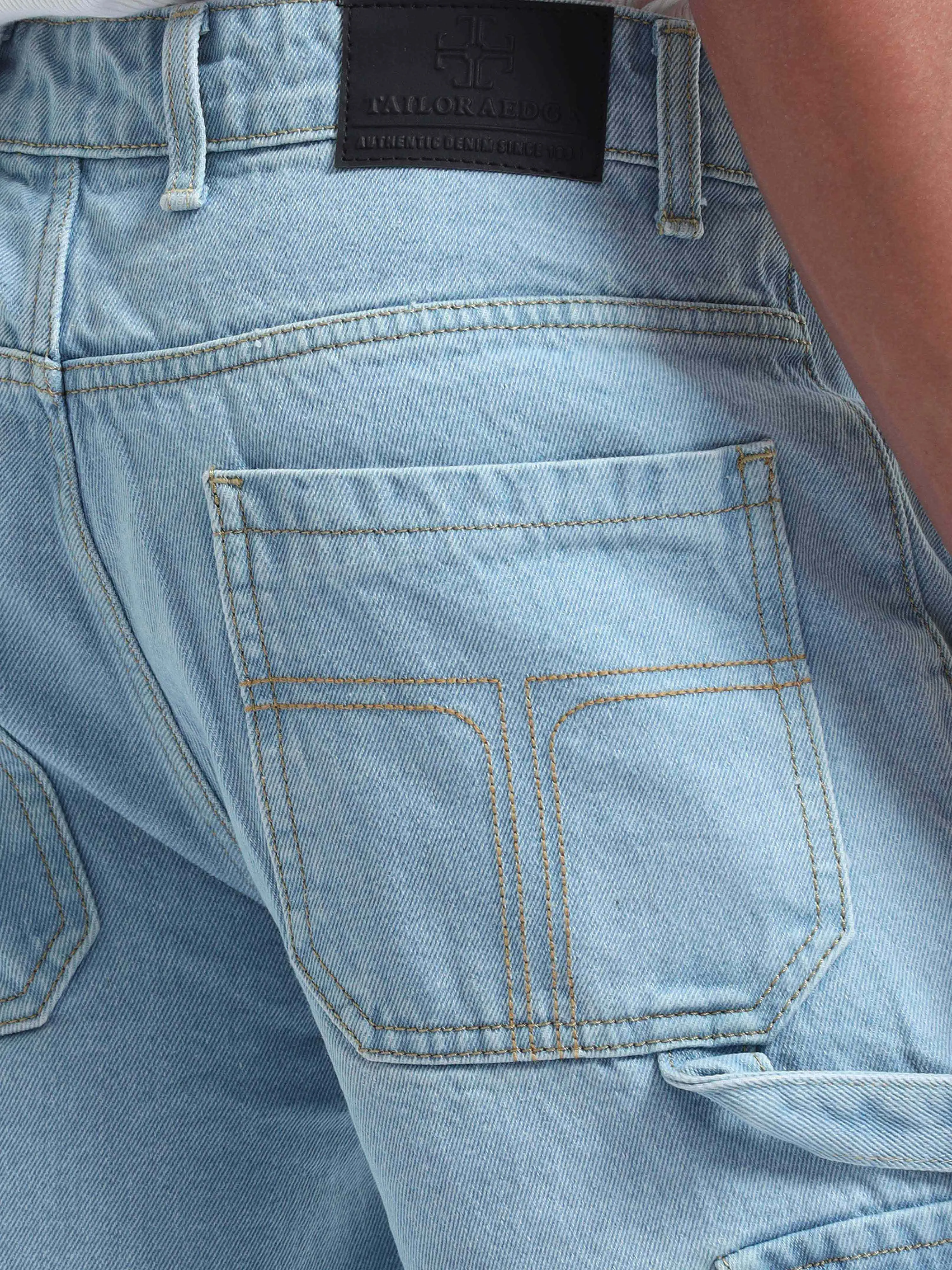 Classic Relaxed Light Blue Denim Cargo