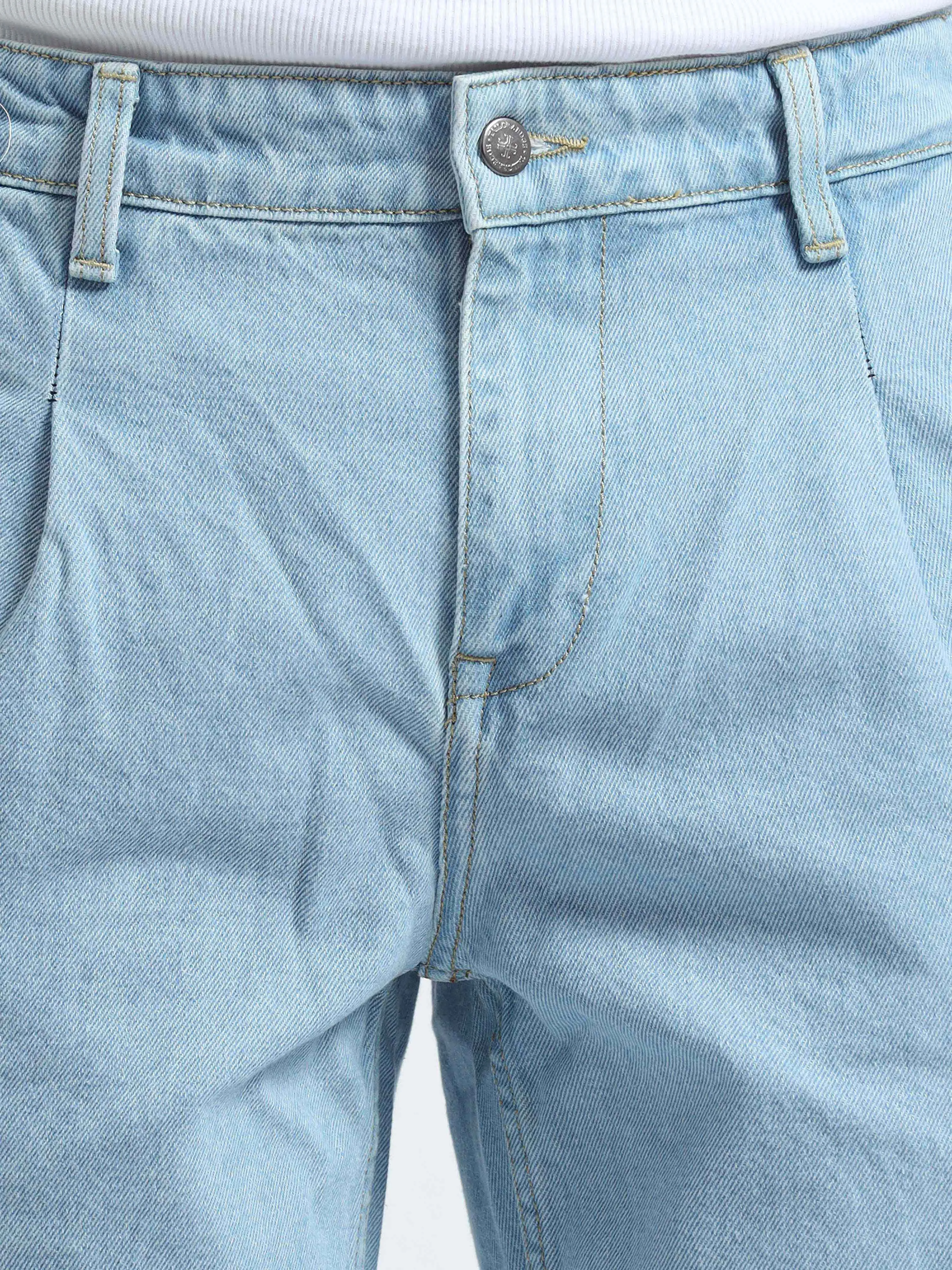Classic Relaxed Light Blue Denim Cargo