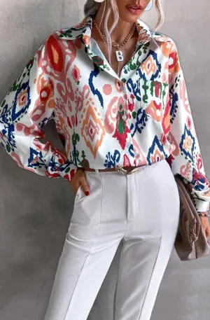 Connie multi patterned blouse