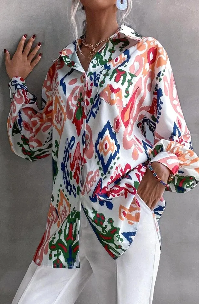 Connie multi patterned blouse