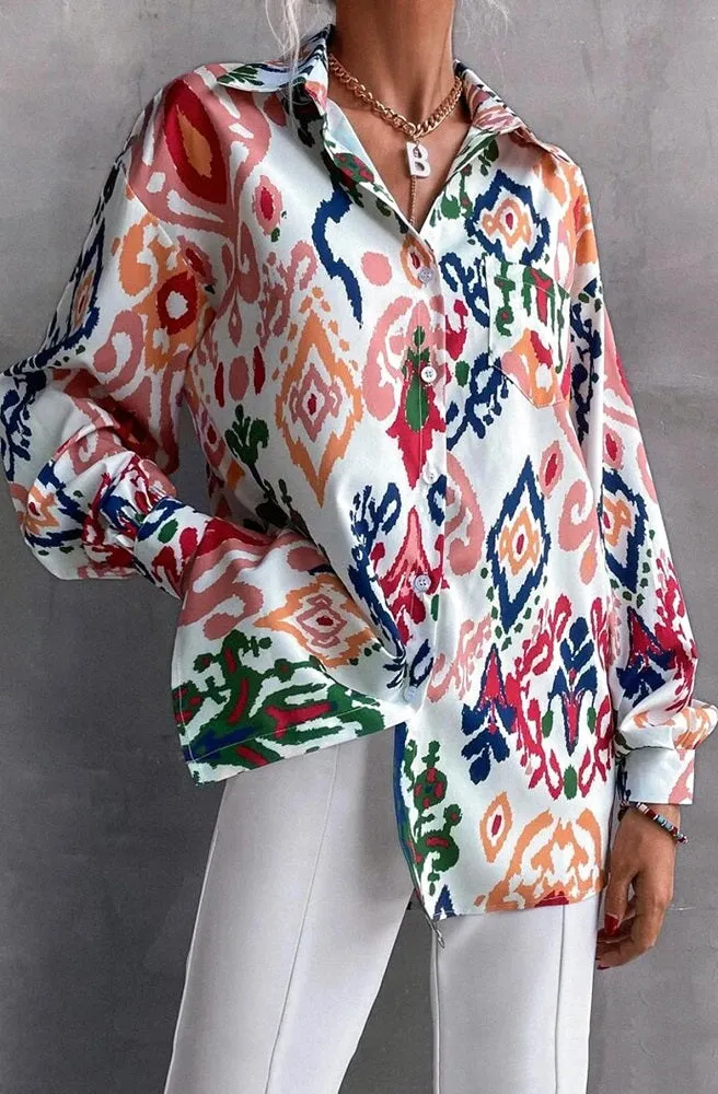 Connie multi patterned blouse