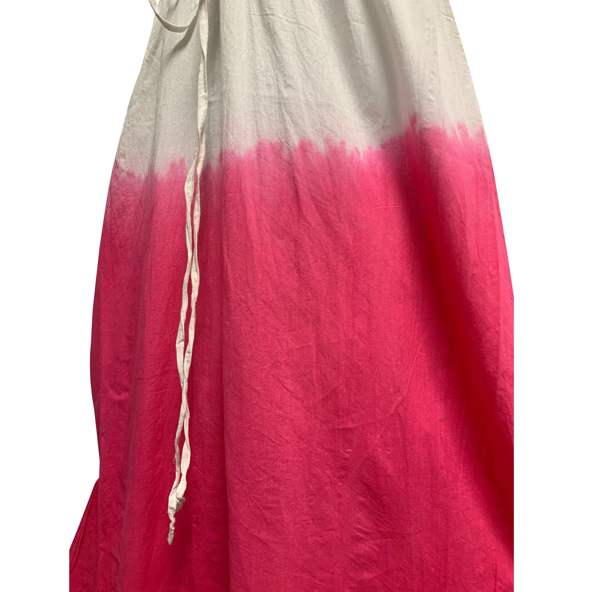 Cotton Spaghetti Strap White Ombre Tie Dye Summer Sundress