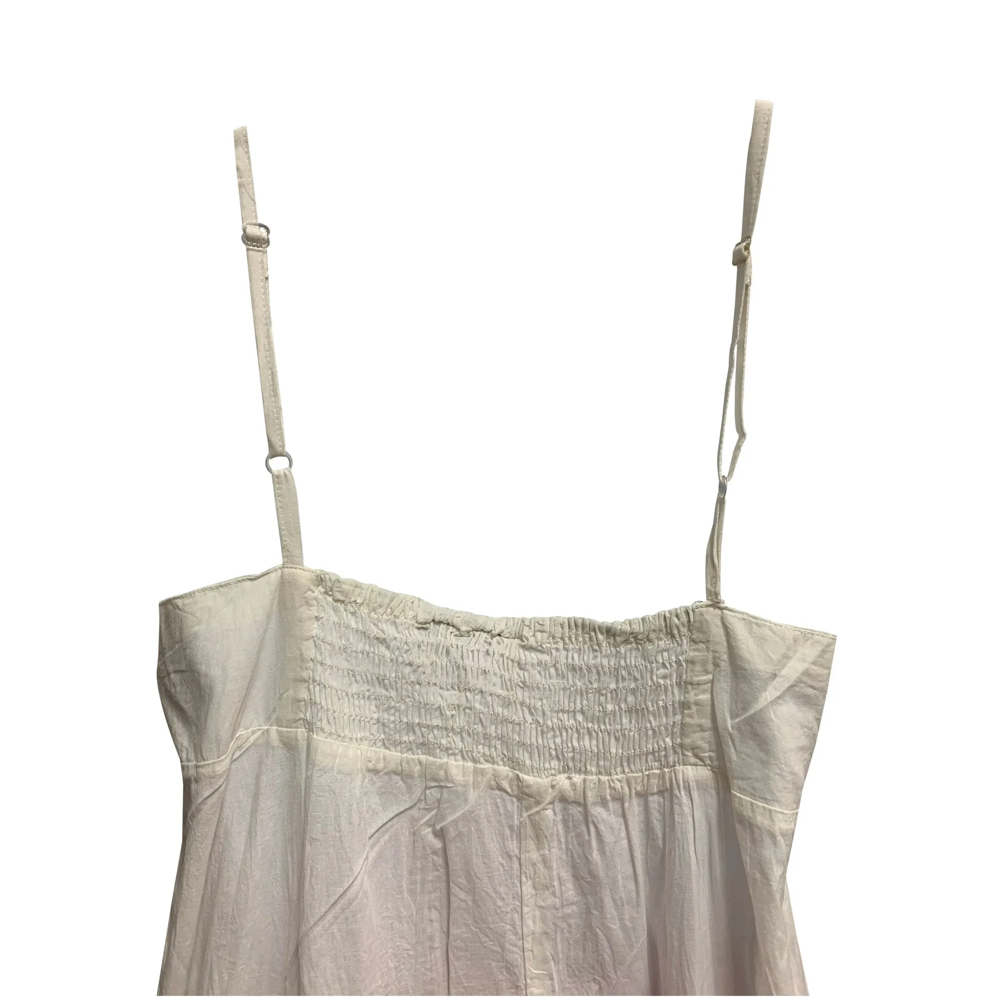 Cotton Spaghetti Strap White Ombre Tie Dye Summer Sundress
