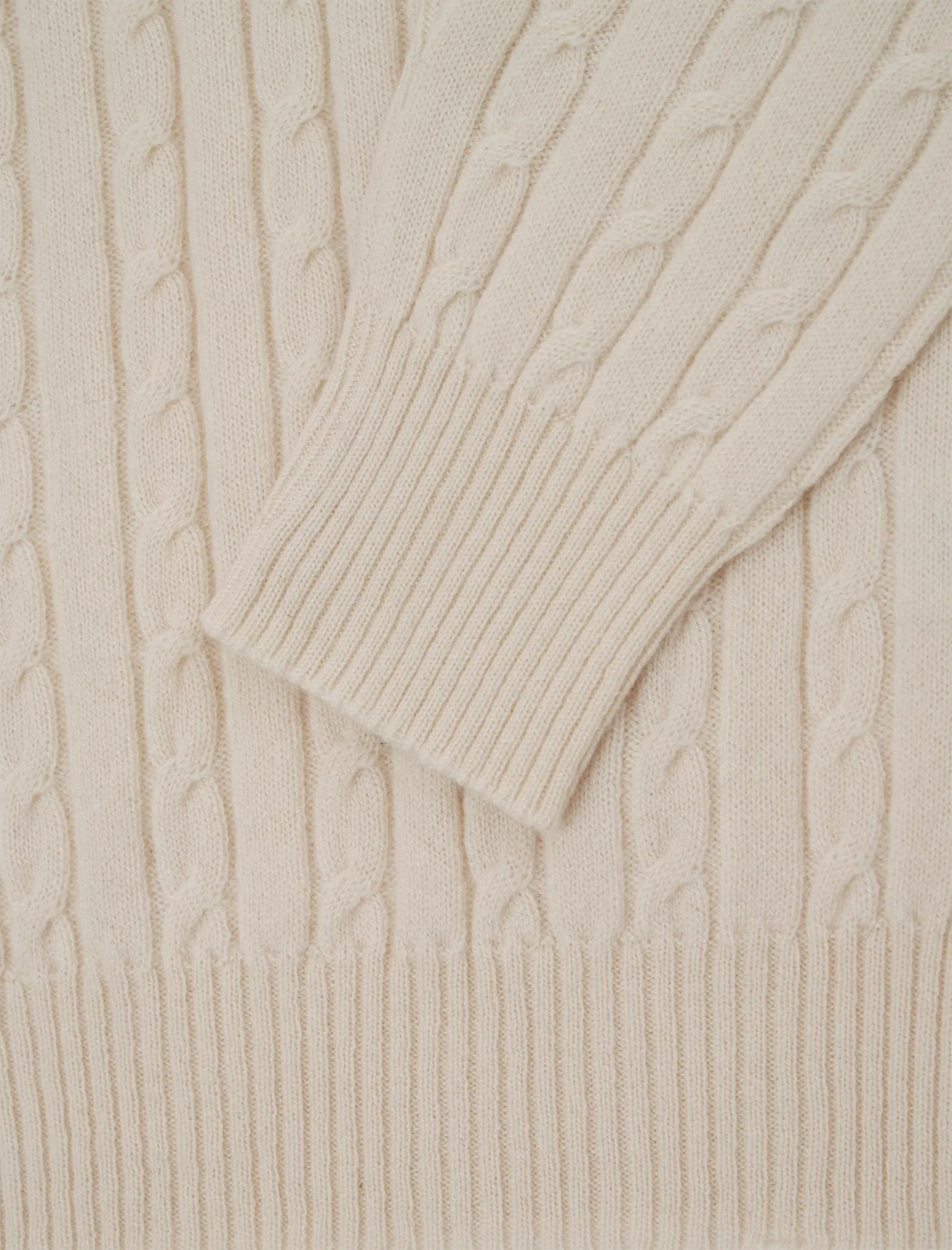 Cream Cable Knit Cashmere Jumper