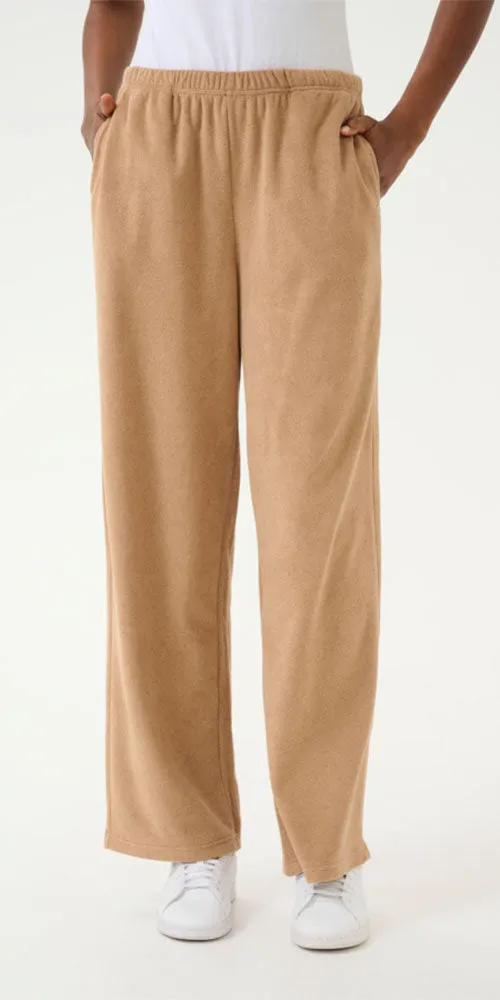 Cream Terry Fleece Pants