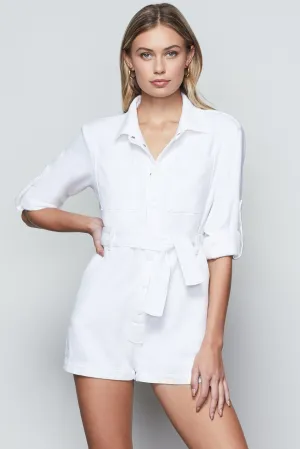 CUFFED PLAYSUIT | WHITE001