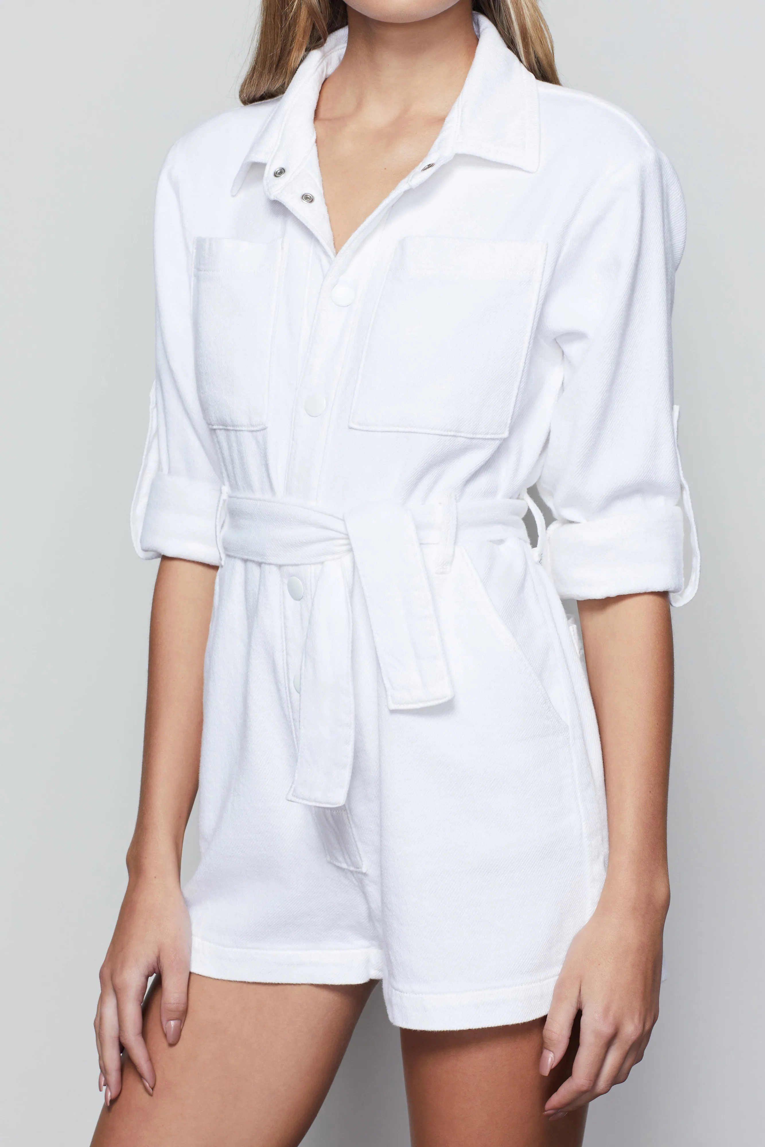 CUFFED PLAYSUIT | WHITE001