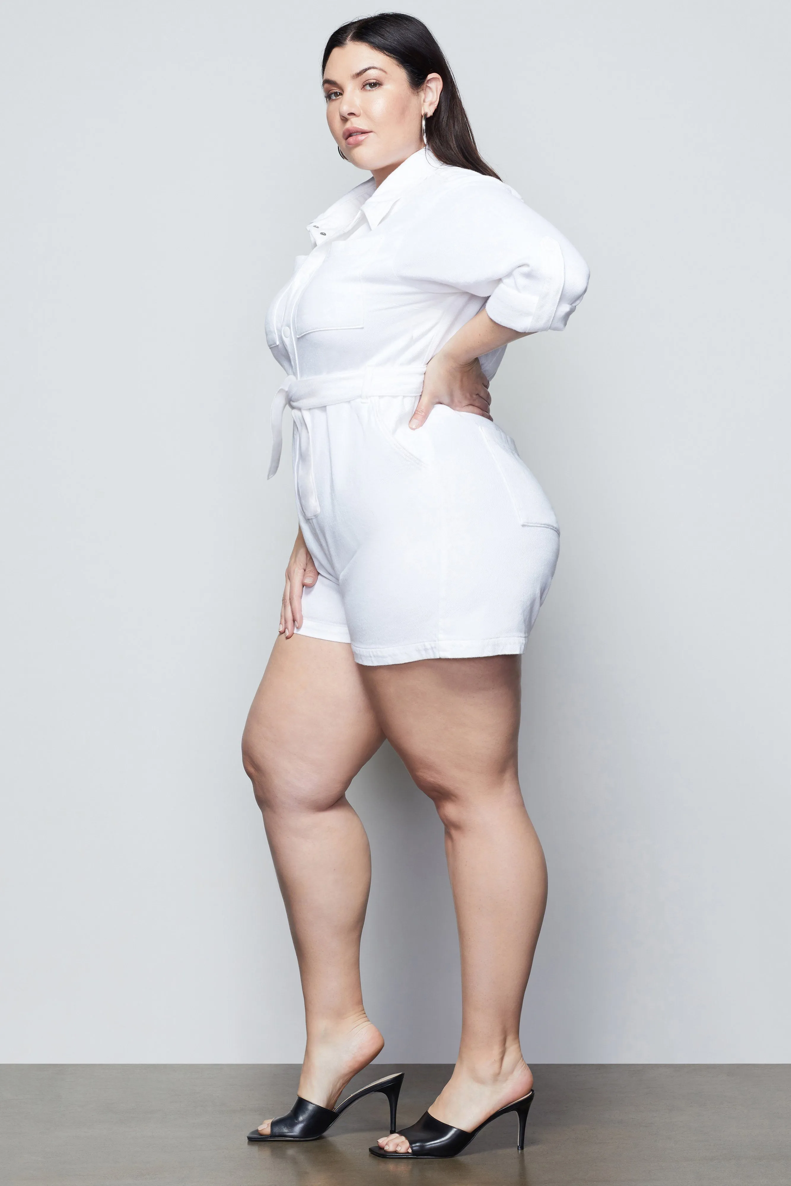 CUFFED PLAYSUIT | WHITE001