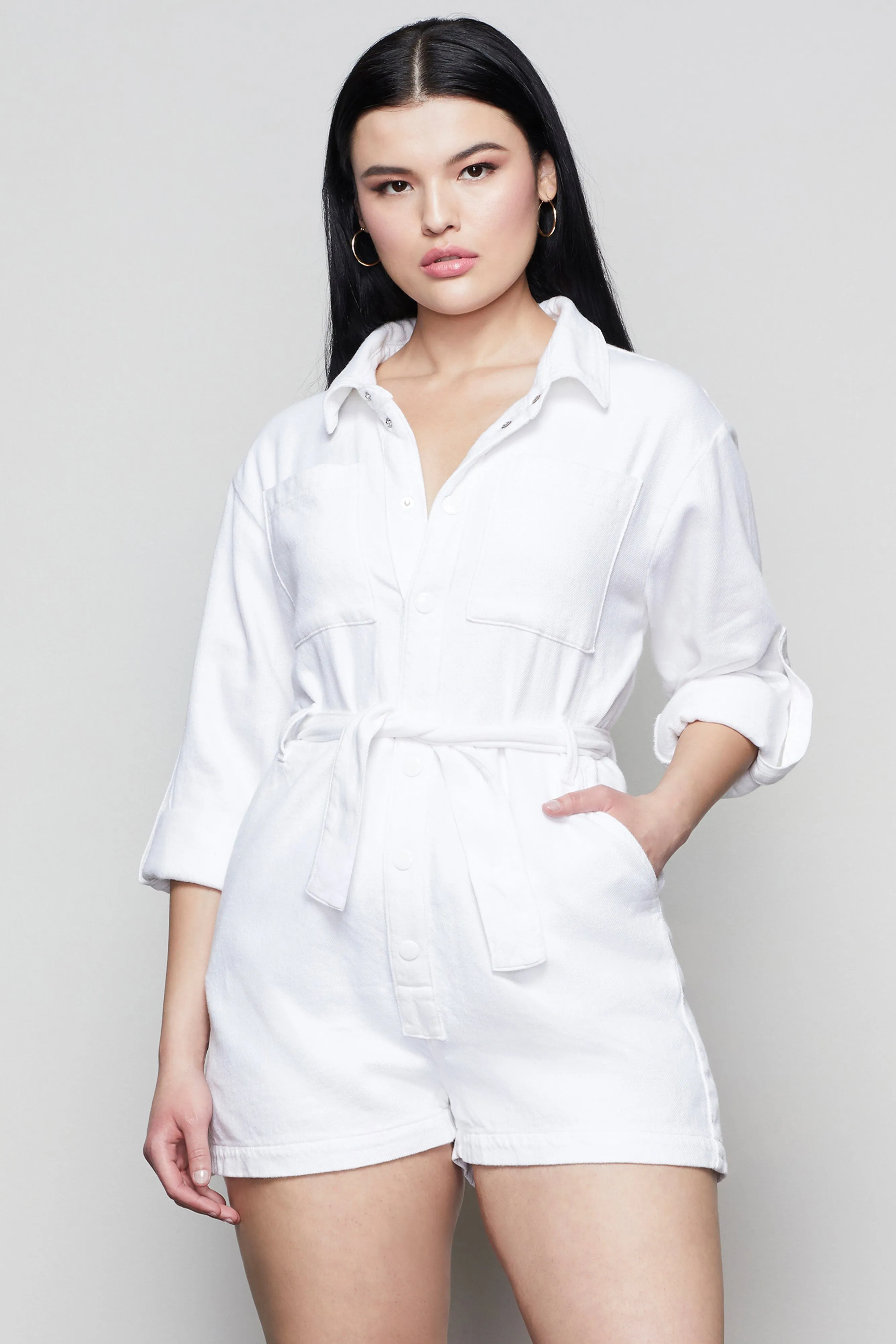 CUFFED PLAYSUIT | WHITE001