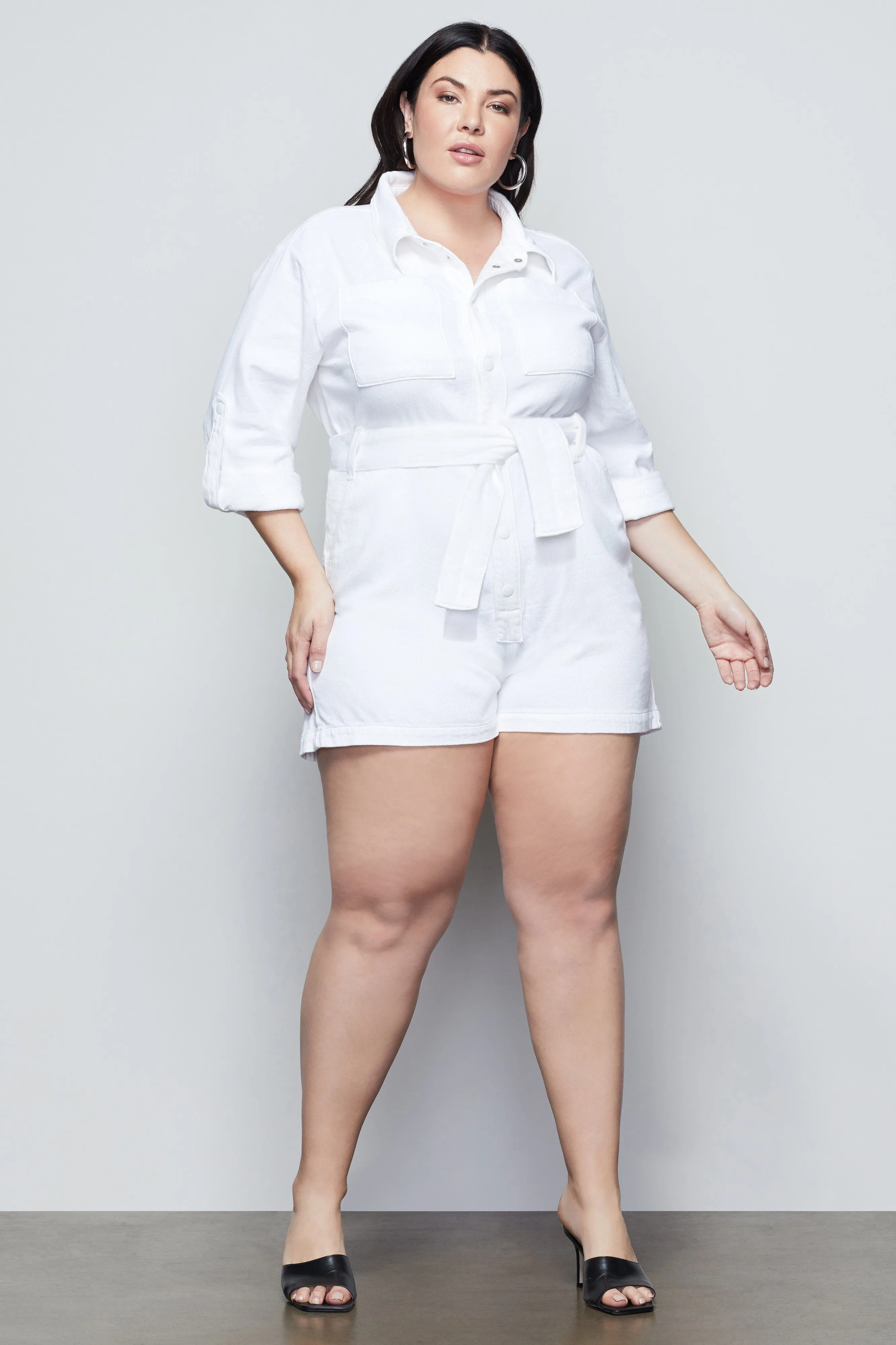 CUFFED PLAYSUIT | WHITE001