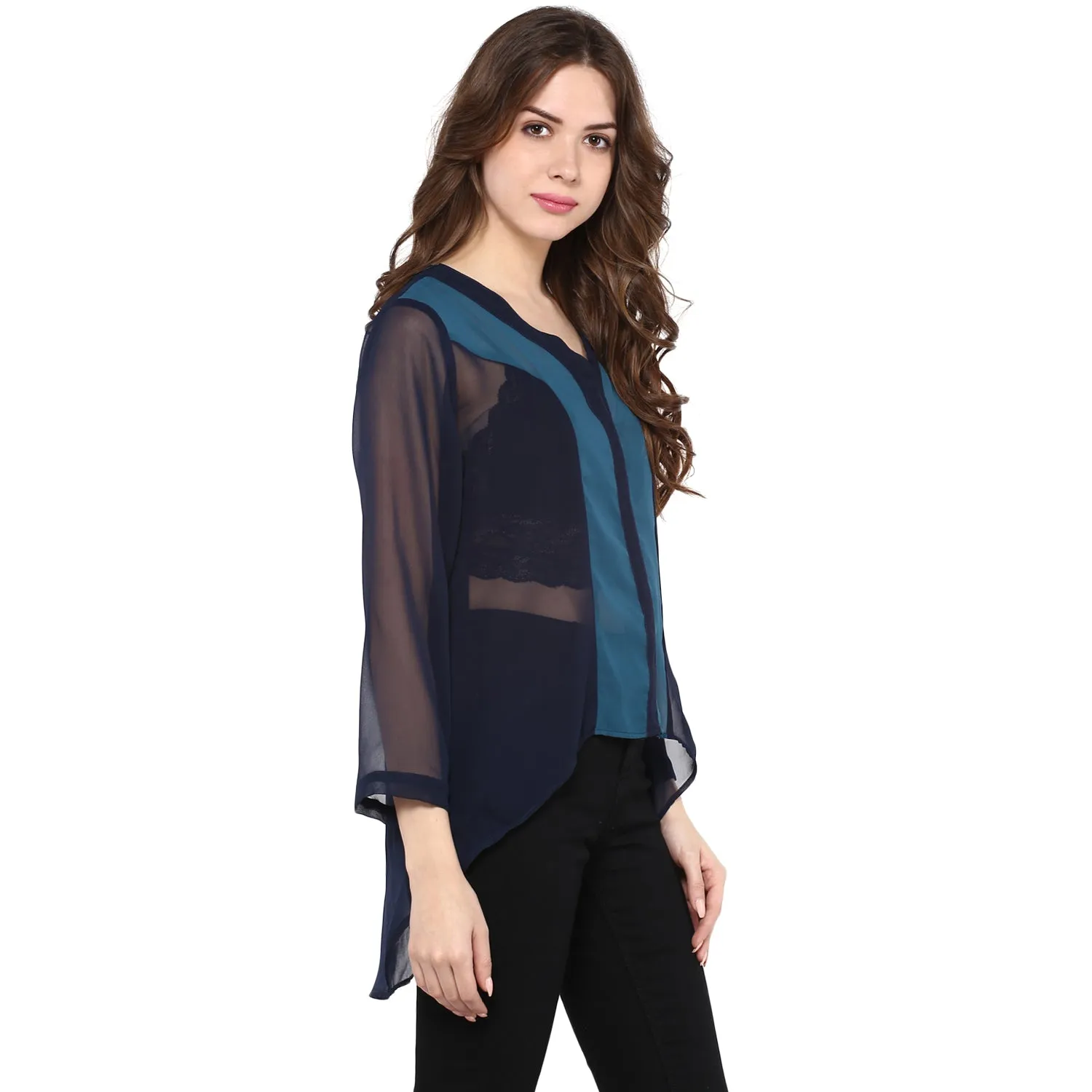 Dark Color Block top