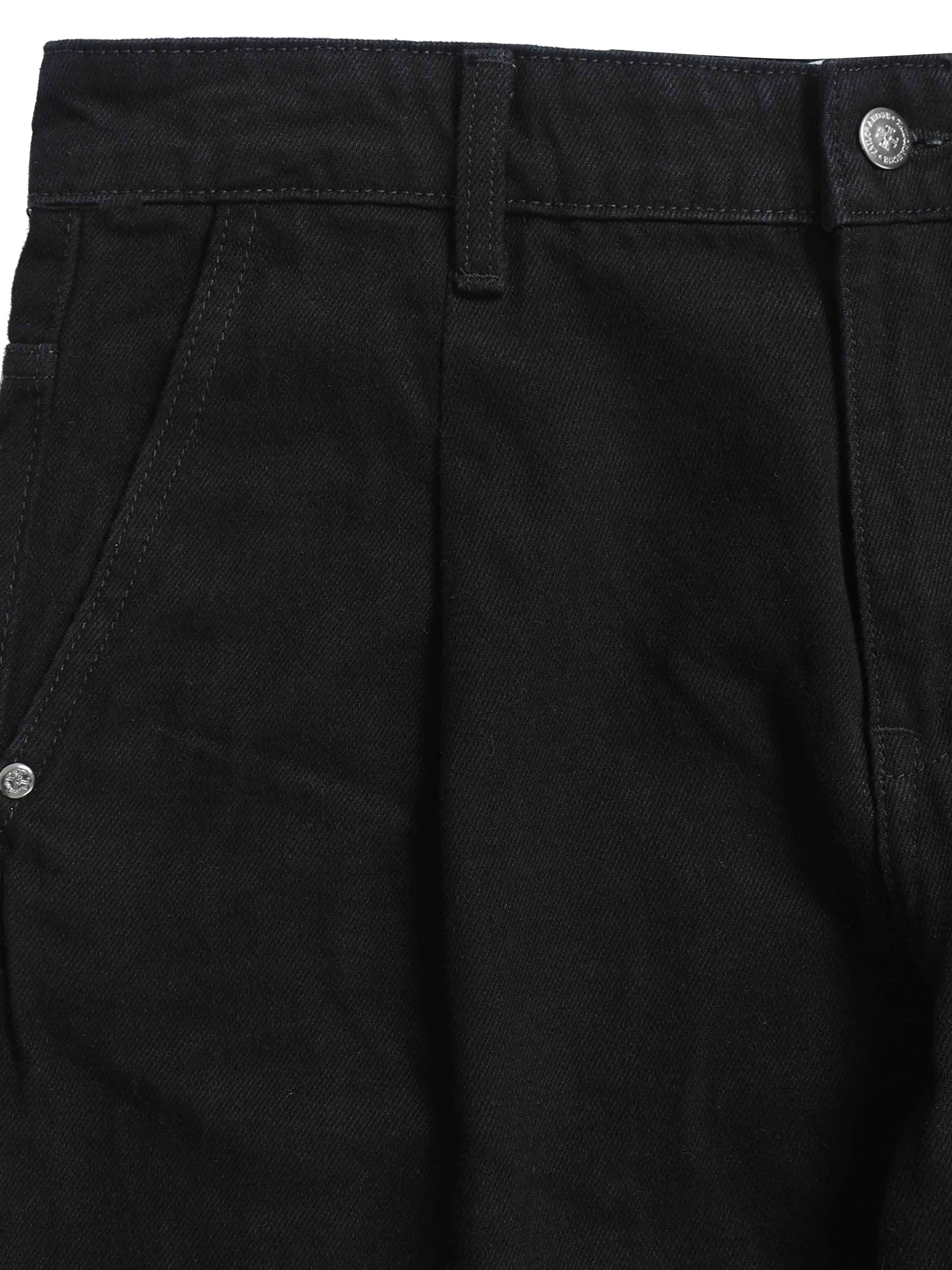 Duca Relaxed Pleated Black Denim