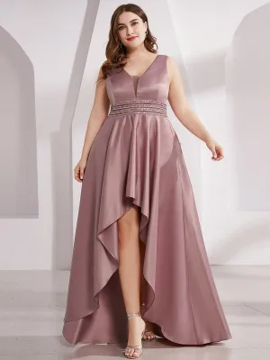 Efashiongirl Ever-Pretty Plus Size Women's V-Neck High Low Cocktail Party Maxi Dress EP00877