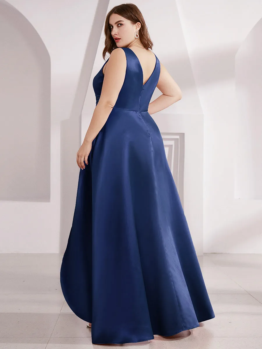 Efashiongirl Ever-Pretty Plus Size Women's V-Neck High Low Cocktail Party Maxi Dress EP00877