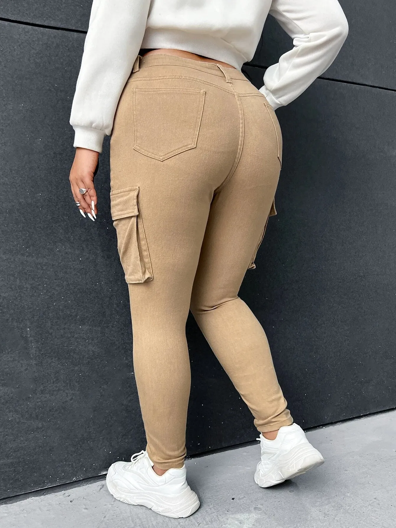 Flap Side Pocket Cargo Jeans