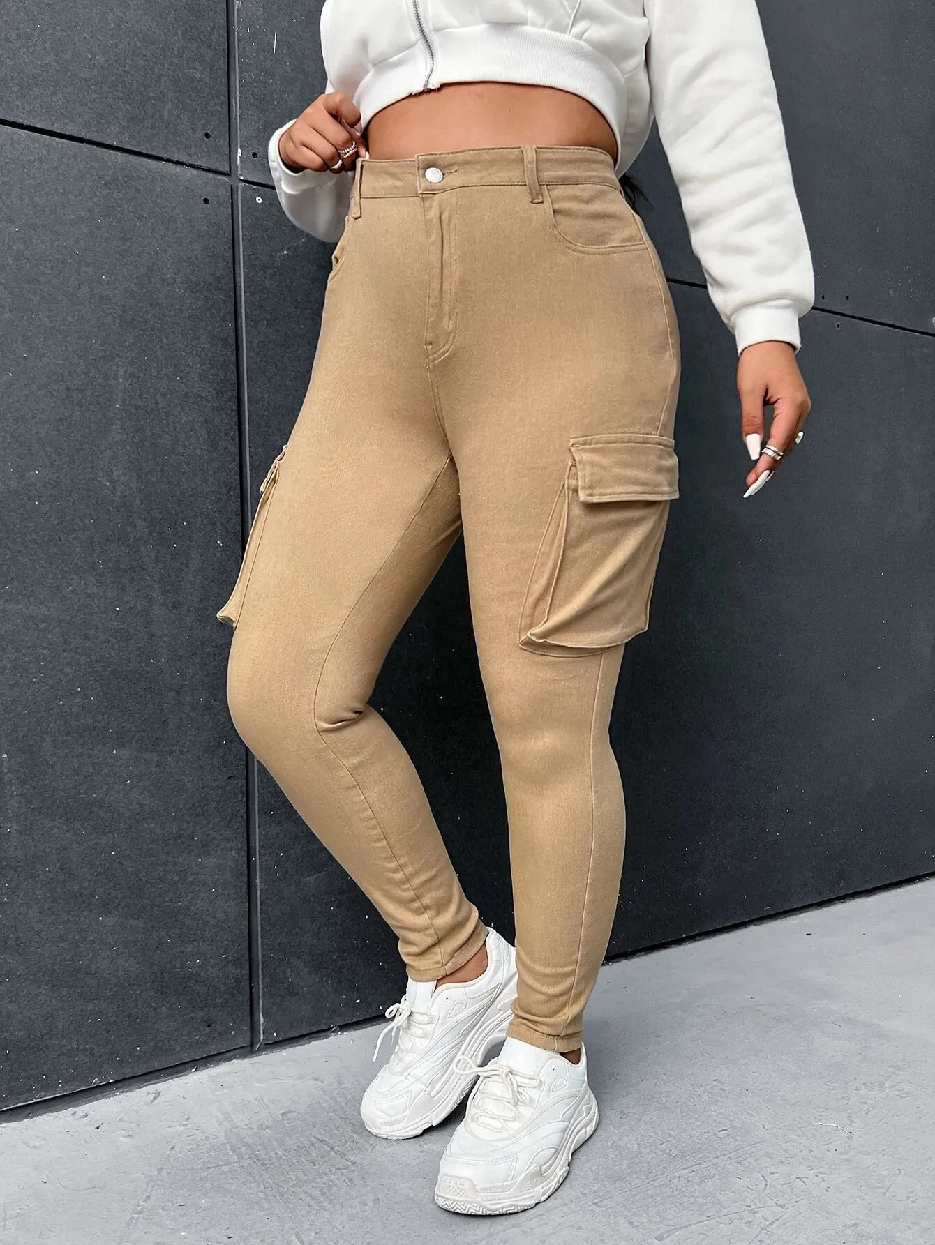 Flap Side Pocket Cargo Jeans