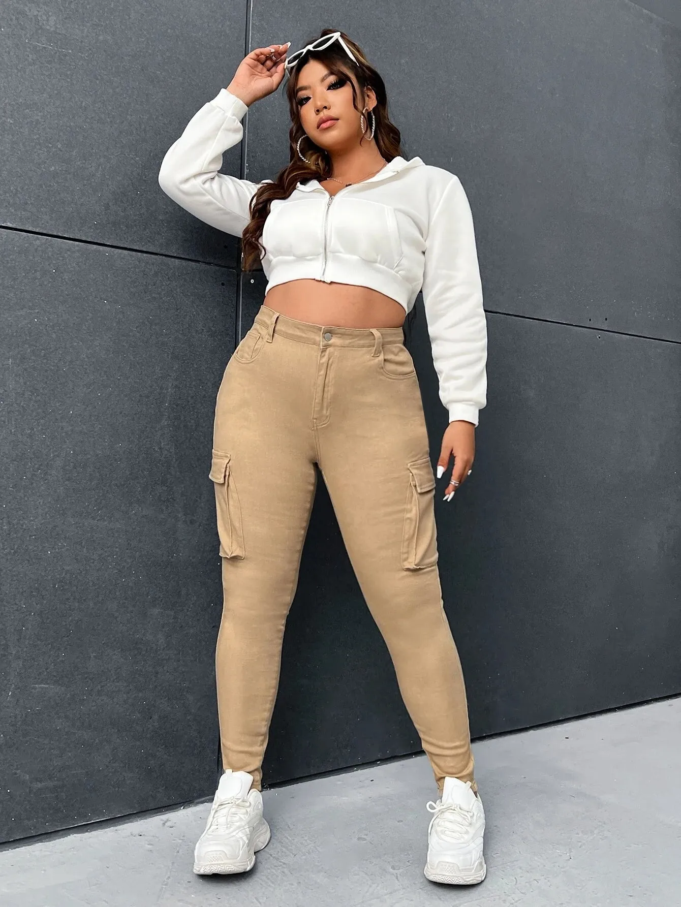 Flap Side Pocket Cargo Jeans