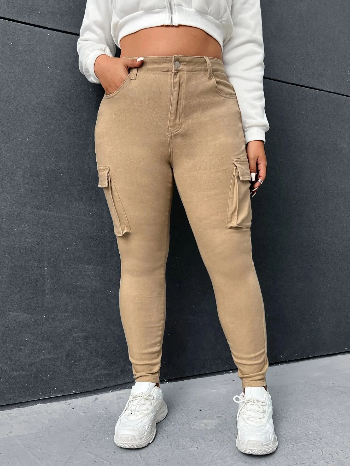 Flap Side Pocket Cargo Jeans