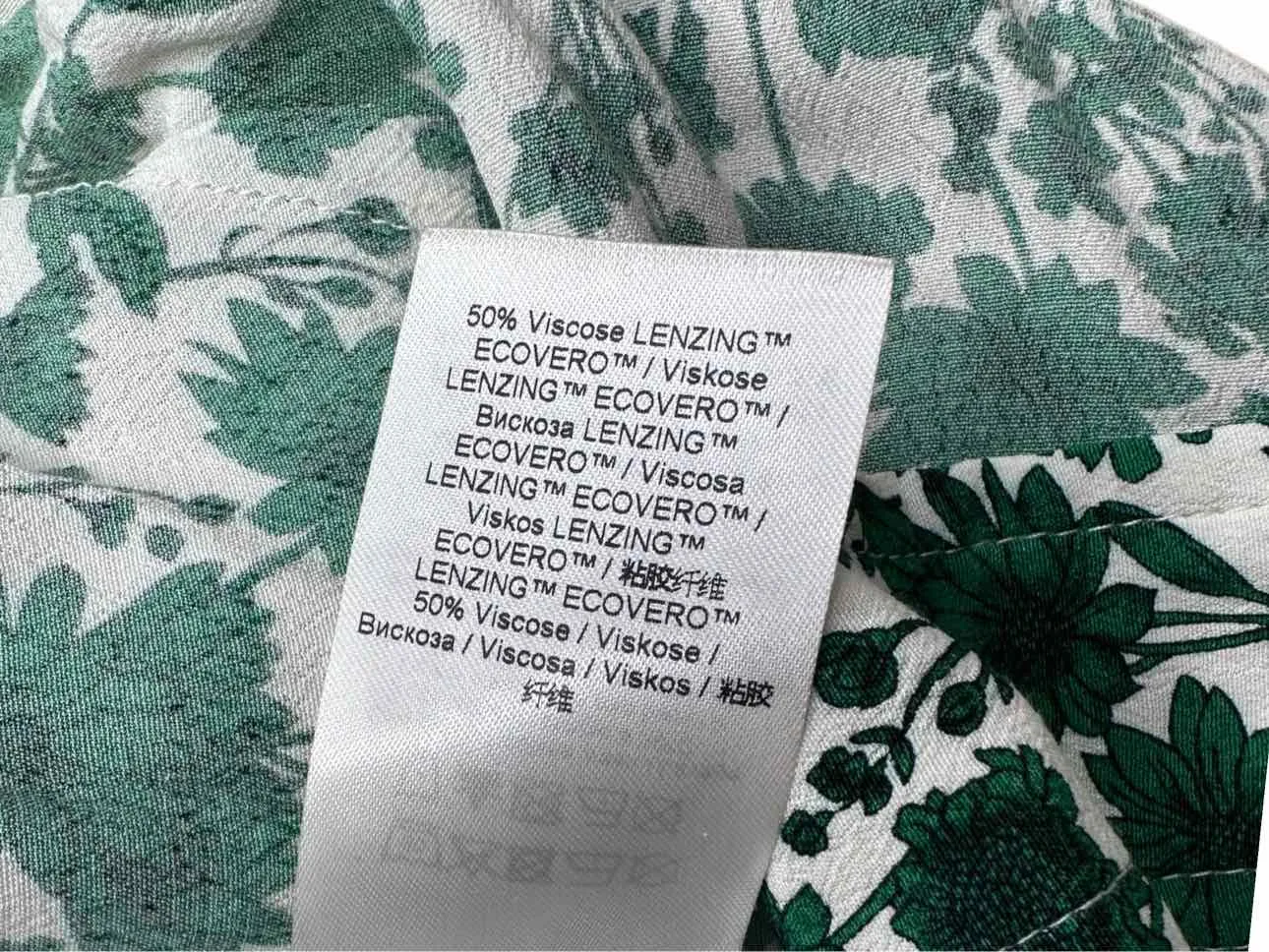 GANNI Green Floral Print Wrap Dress Size S