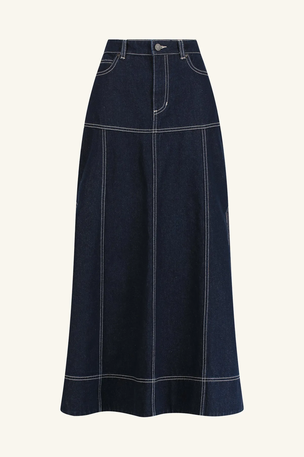 JAQUES FLARED MIDI SKIRT