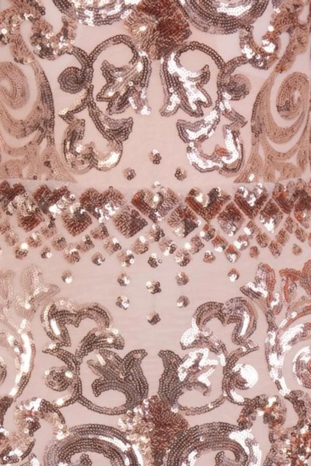 Kenza Gold Luxe Sweetheart Plunge Sequin Embellished Fishtail Dress