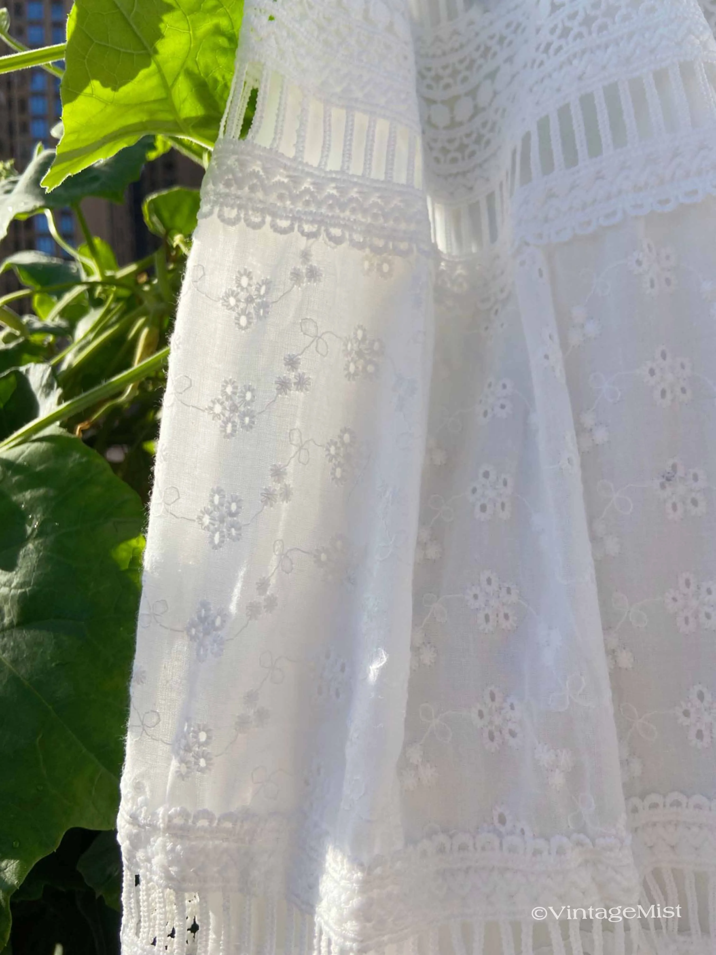 Lace Eyelet Hollow Out Skirt Elastic Waist