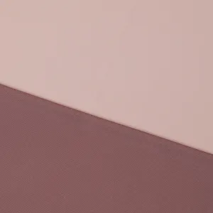Light beige, brown plain two tone synthetic reversible crepe fabric-D10681