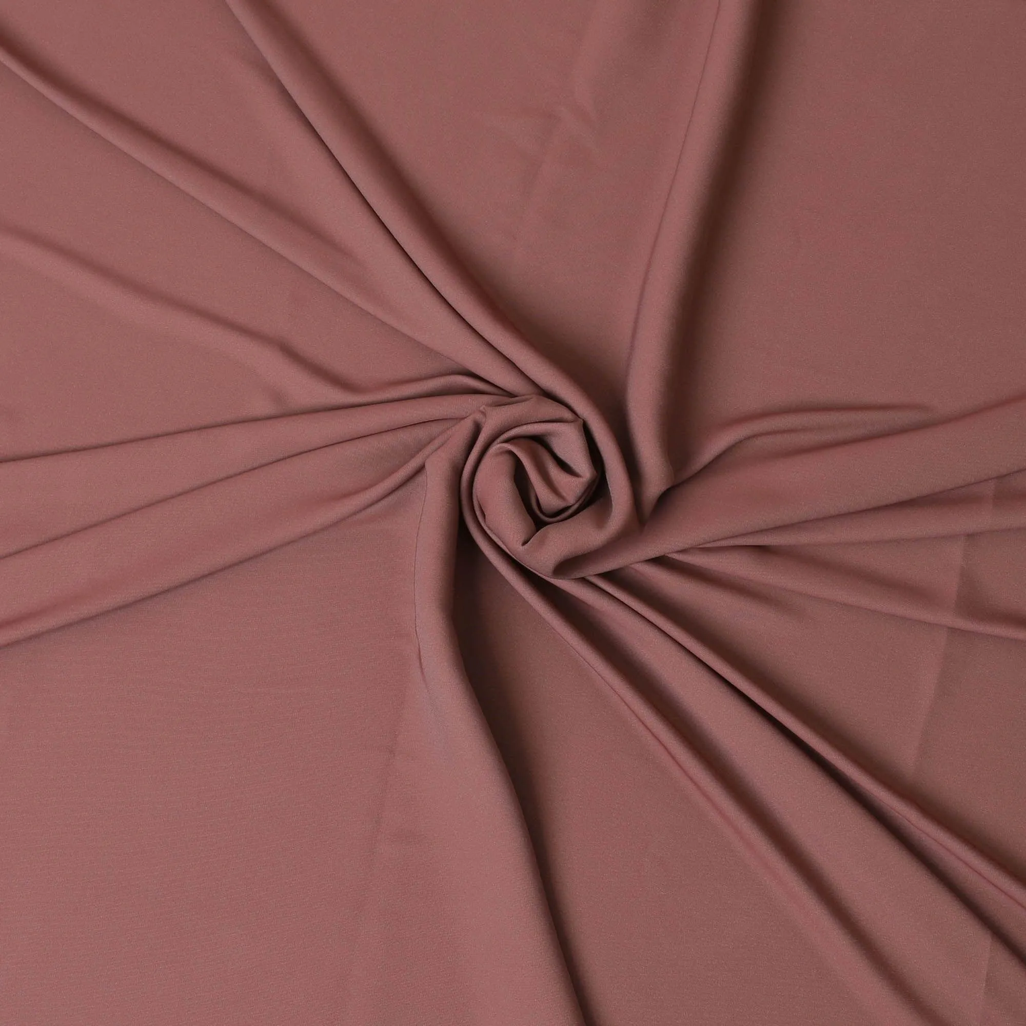 Light beige, brown plain two tone synthetic reversible crepe fabric-D10681